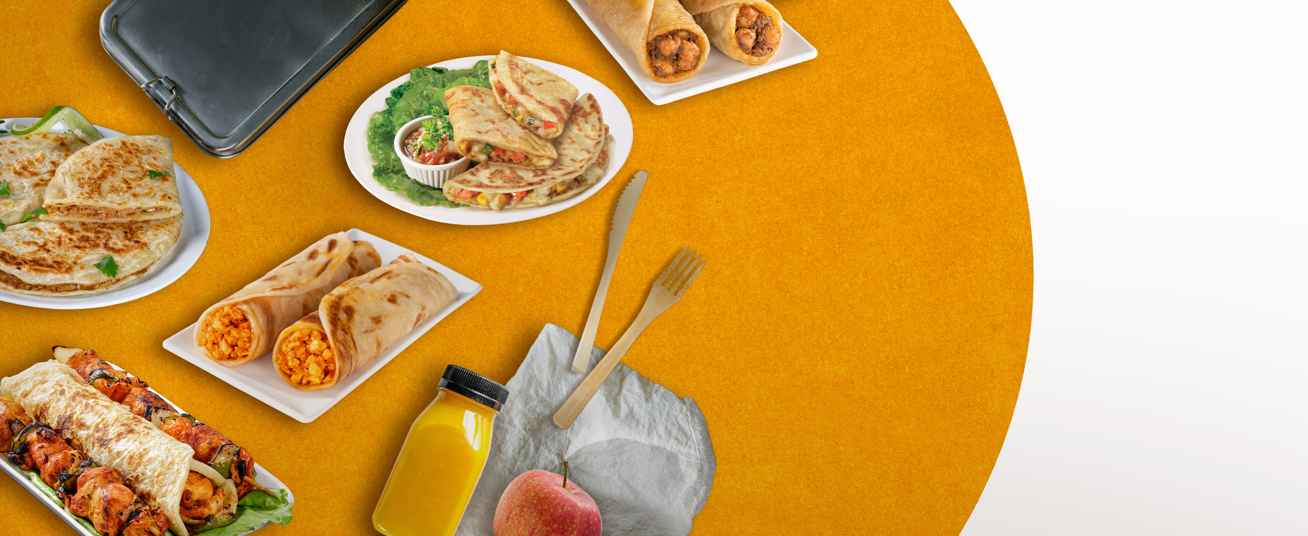 Kaiser Wraps. Indian wraps. Kati Roll. Wraps & Rolls. Halal Quesadilla.